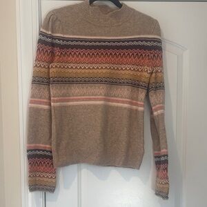 Anthropologie Multicolor Patterned Crew Neck Sweater